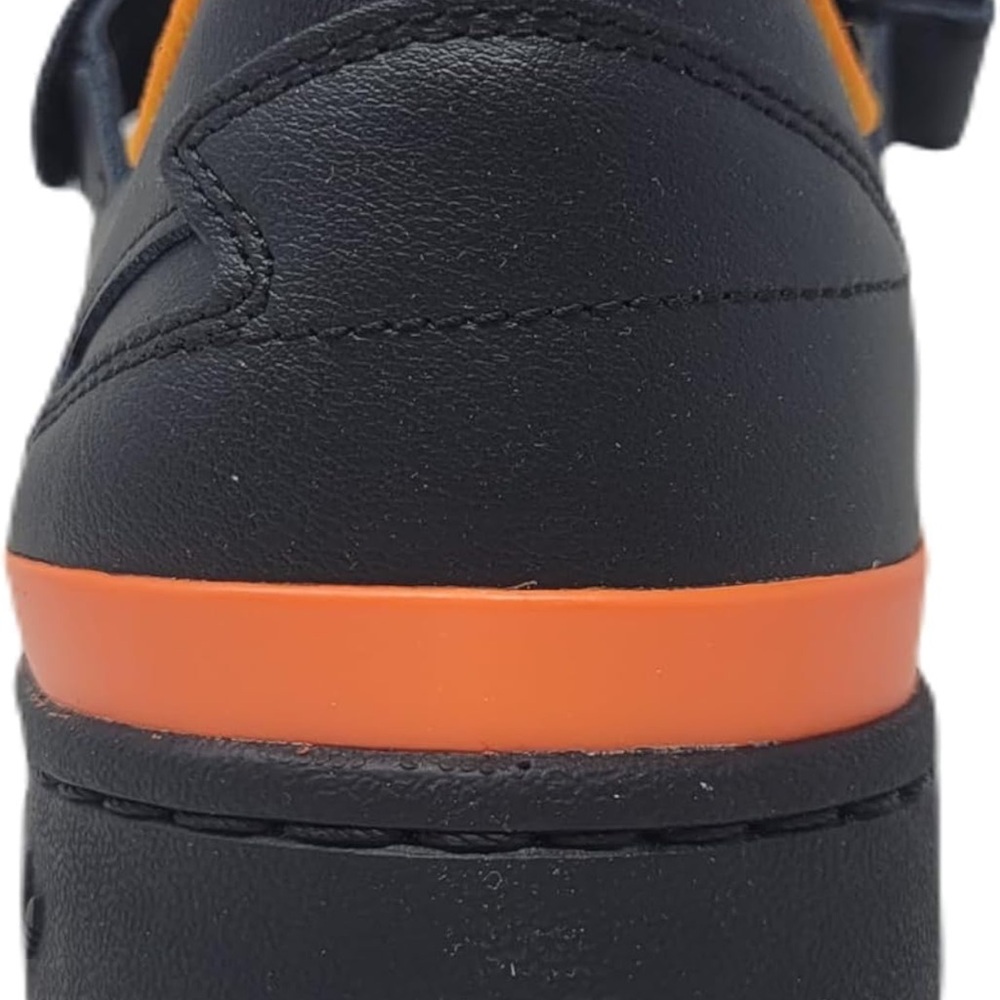 NWT adidas Originals  Forum Low Sneaker, Core Black/Core Black/Seismic Orange - Picture 5 of 10